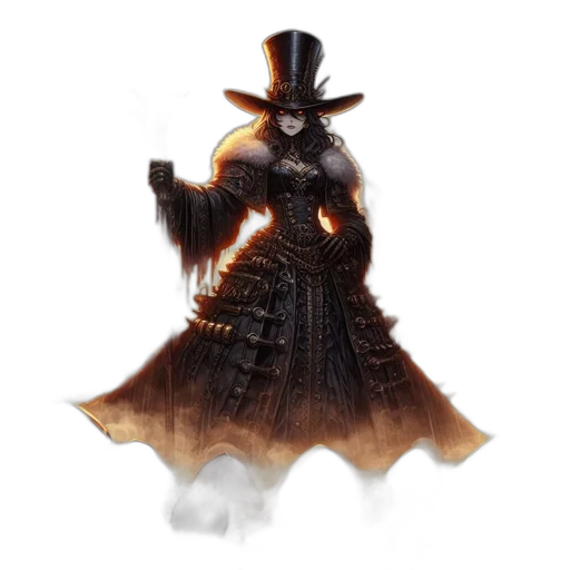 hat, dress, staff, weapon transparent PNG cut-out