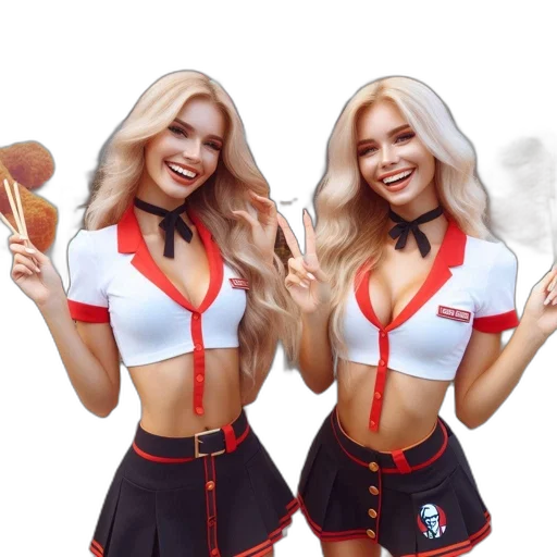 3d render, fantasy art, two, women transparent PNG cut-out