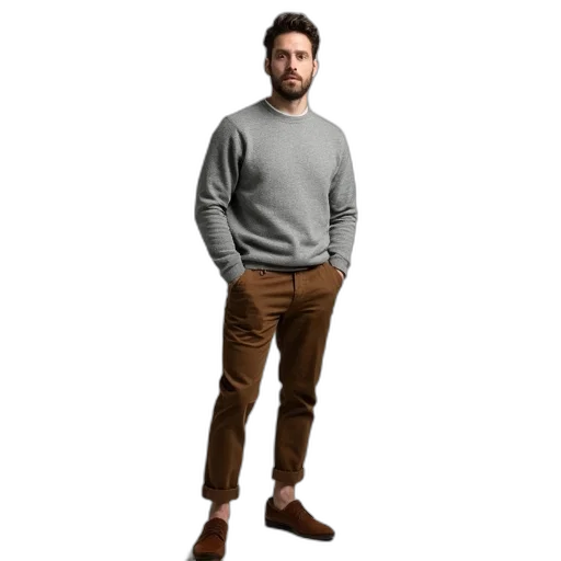 jacket, staff, shoes, face transparent PNG cut-out