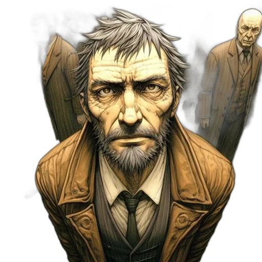 face, jacket, comic book art, concept art transparent PNG cut-out