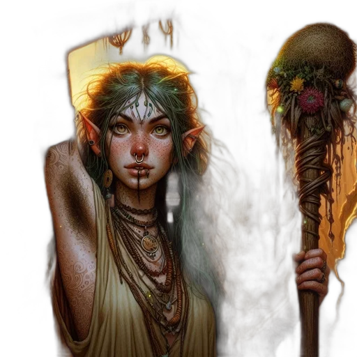 staff, fantasy art, concept art, comic book art transparent PNG cut-out