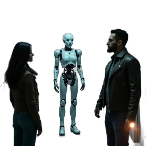 robot, concept art, 3d render, comic book art transparent PNG cut-out