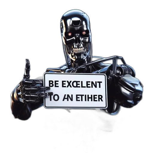 robot, cyberpunk, 3d render, stern-faced transparent PNG cut-out