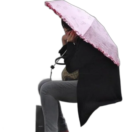 umbrella, hat, jacket, staff transparent PNG cut-out