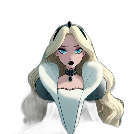 dress, face, crown, staff transparent PNG cut-out