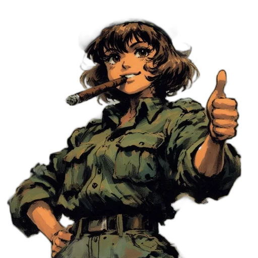 staff, weapon, jacket, comic book art transparent PNG cut-out