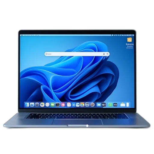 laptop, blue, screen, displaying transparent PNG cut-out