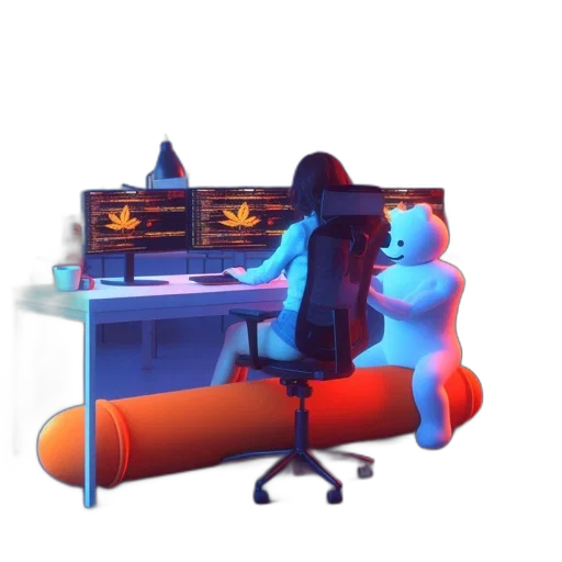 furniture, staff, robot, 3d render transparent PNG cut-out