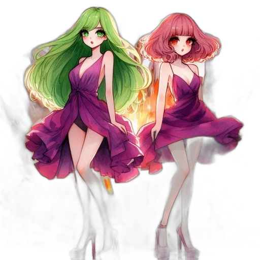 dress, concept art, pixel art, anime transparent PNG cut-out