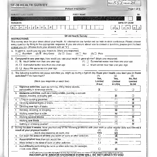 sf-36, health, survey, form transparent PNG cut-out