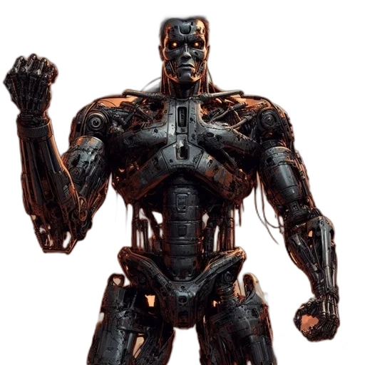 robot, 3d render, concept art, comic book art transparent PNG cut-out