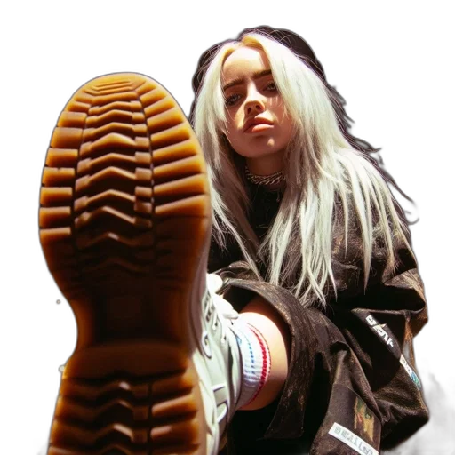 shoes, jacket, hair, weapon transparent PNG cut-out