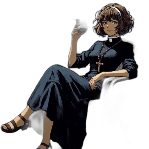 dress, staff, concept art, anime transparent PNG cut-out