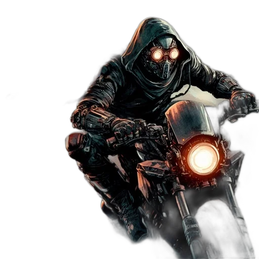 jacket, mask, comic book art, concept art transparent PNG cut-out