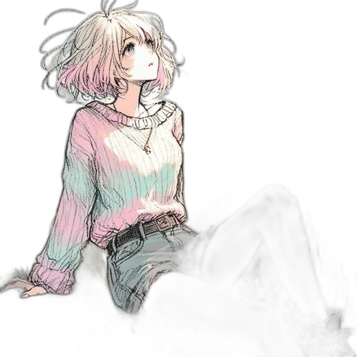 jacket, dress, creature, hair transparent PNG cut-out