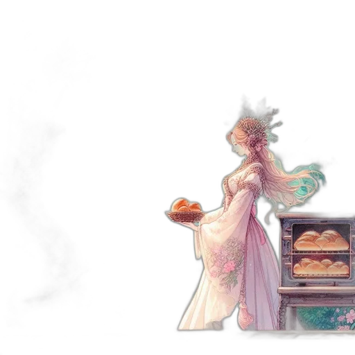 food, dress, crown, staff transparent PNG cut-out