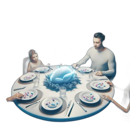 food, 3d render, concept art, outer space transparent PNG cut-out