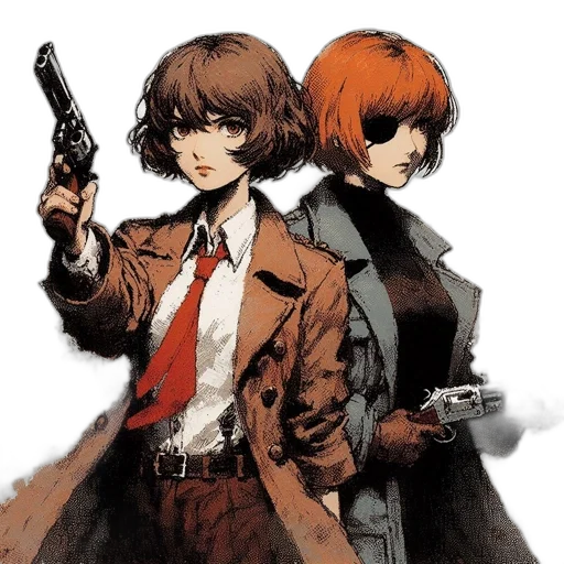 jacket, weapon, concept art, comic book art transparent PNG cut-out