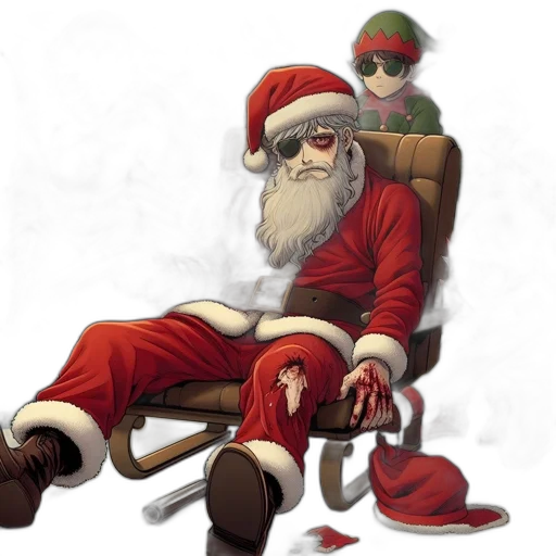 concept art, night, santa, claus transparent PNG cut-out