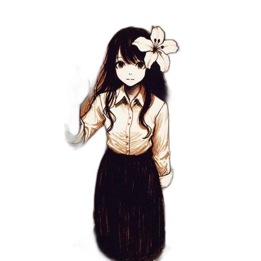 dress, staff, flower, mask transparent PNG cut-out