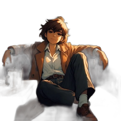 jacket, staff, concept art, watercolor transparent PNG cut-out