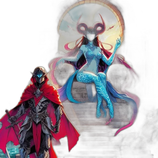 concept art, fantasy art, comic book art, 3d render transparent PNG cut-out
