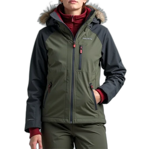jacket, women, outdoor, waterproof transparent PNG cut-out