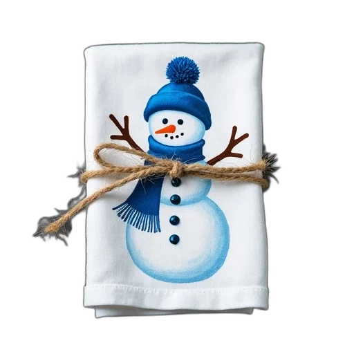 white, cloth, blue, snowman transparent PNG cut-out