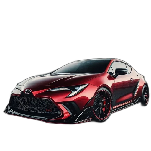 car, photorealistic, 3d render, red transparent PNG cut-out