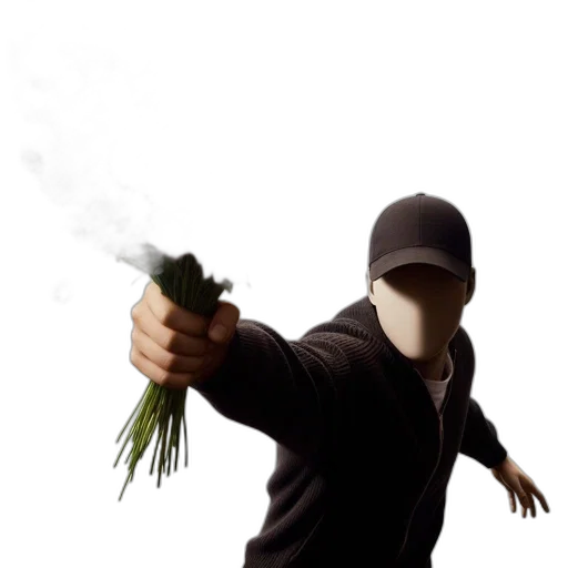 weapon, staff, mask, jacket transparent PNG cut-out