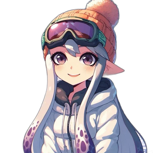 hat, staff, face, jacket transparent PNG cut-out
