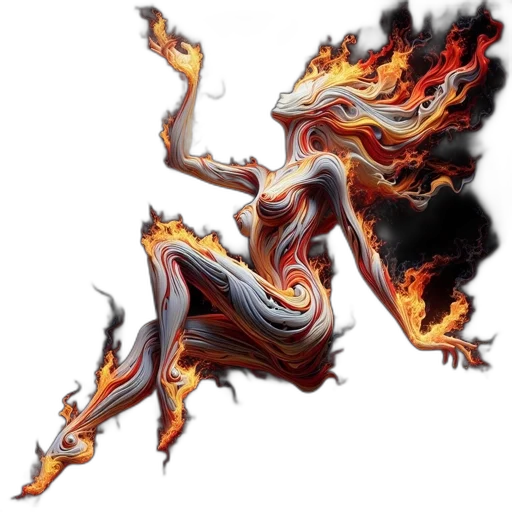 dragon, creature, staff, hair transparent PNG cut-out