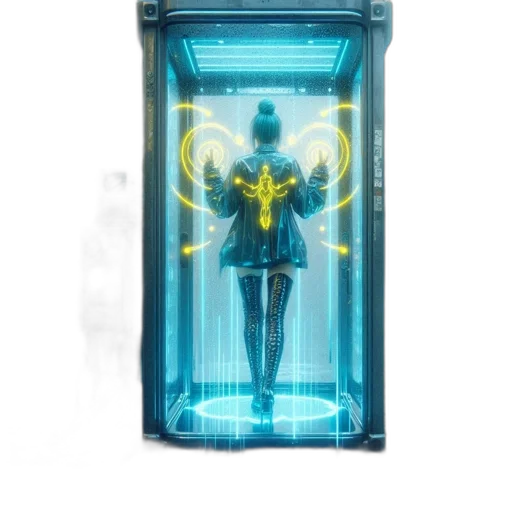 robot, dress, jacket, cyberpunk transparent PNG cut-out