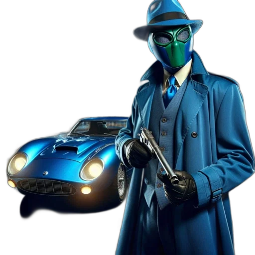 mask, car, jacket, weapon transparent PNG cut-out
