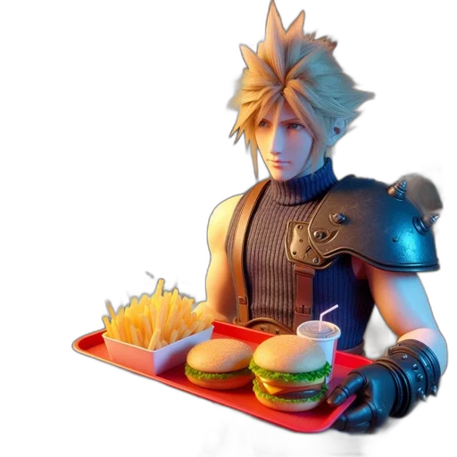food, 3d render, concept art, pixel art transparent PNG cut-out