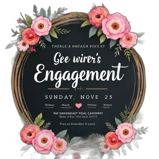 chalkboard, engagement, celebration, invitation transparent PNG cut-out