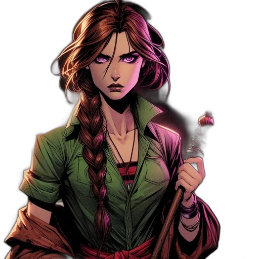 jacket, staff, comic book art, concept art transparent PNG cut-out