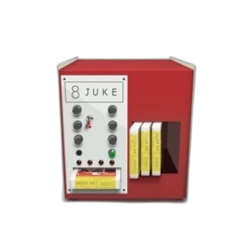retro-styled, jukebox, word, juke transparent PNG cut-out