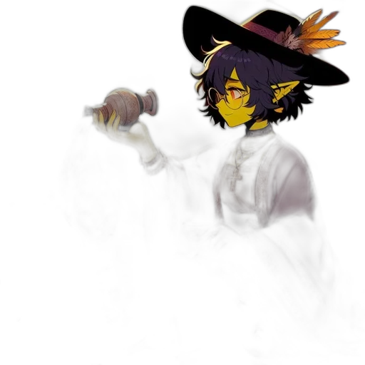 hat, staff, mask, dragon transparent PNG cut-out