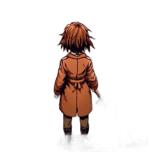 jacket, staff, weapon, creature transparent PNG cut-out