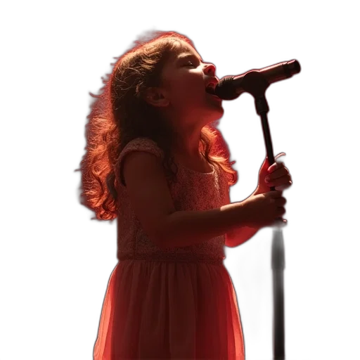 little, girl, sings, voice transparent PNG cut-out