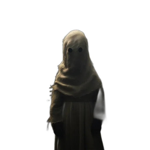 mask, dress, staff, creature transparent PNG cut-out