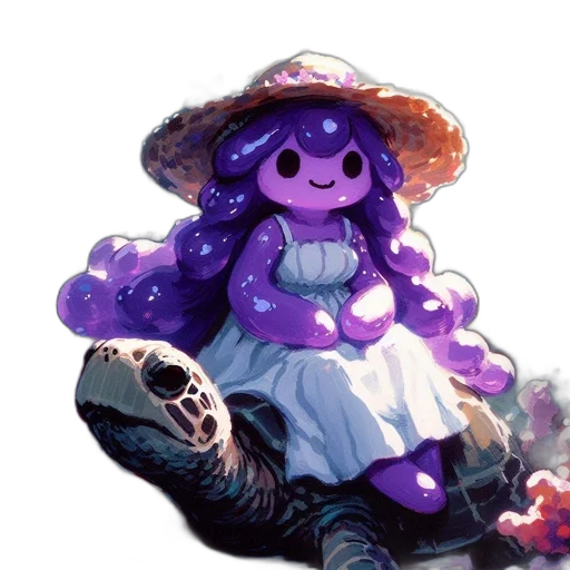 hat, dress, flower, creature transparent PNG cut-out