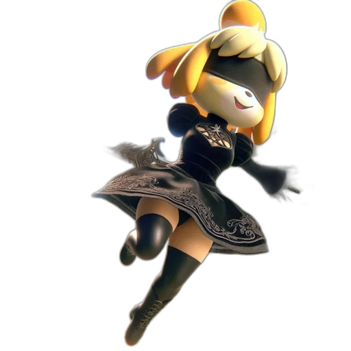dress, staff, weapon, robot transparent PNG cut-out