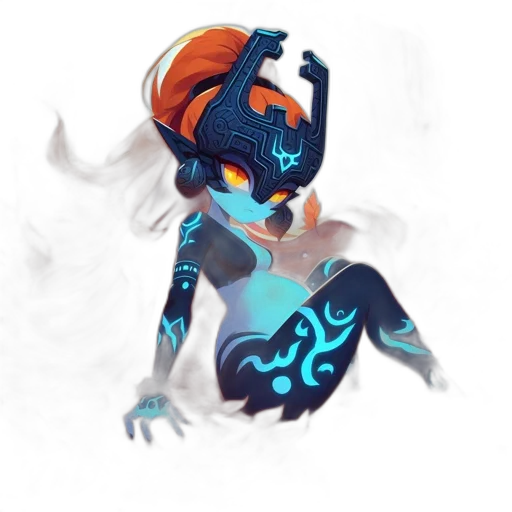 robot, dragon, mask, staff transparent PNG cut-out