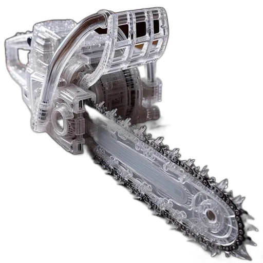 weapon, robot, intricate, see-through transparent PNG cut-out