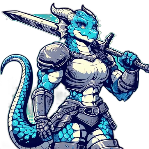dragon, sword, staff, pixel art transparent PNG cut-out