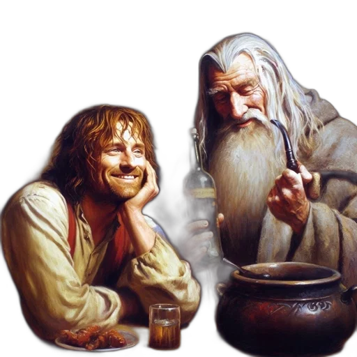 photorealistic, oil painting, concept art, fantasy art transparent PNG cut-out