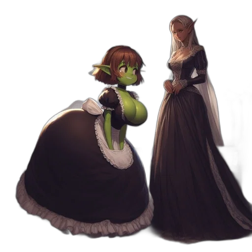 dress, staff, concept art, fantasy art transparent PNG cut-out