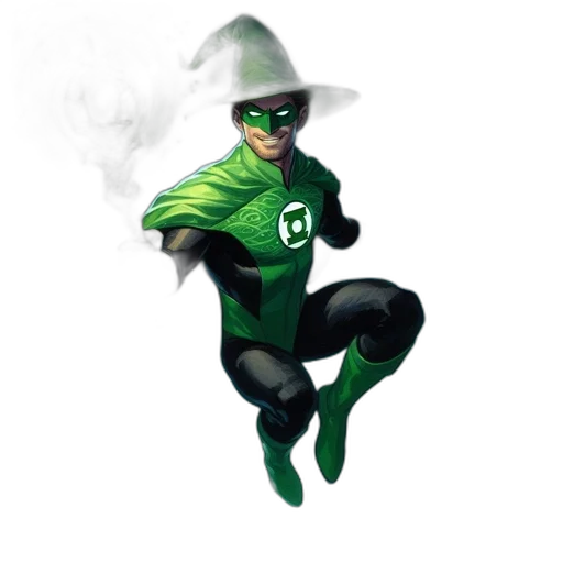 mask, hat, staff, comic book art transparent PNG cut-out
